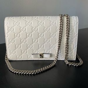 White Gucci Wallet Chain